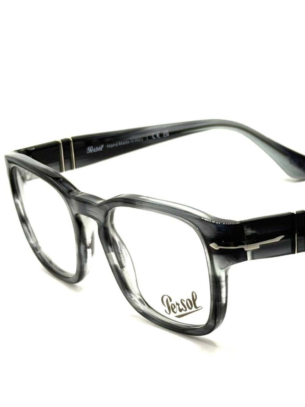 NEW PERSOL PO3334-V 1192 STRIPED GREY UNISEX EYEGLASSES 51MM 20 140